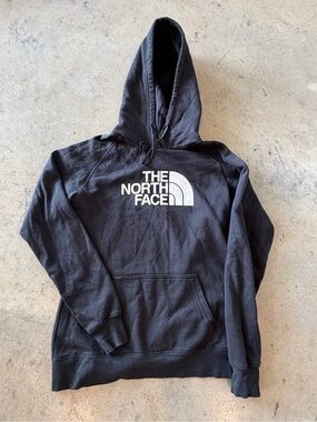 The North Face Men’s Black Crewneck Hoodie with White Logo